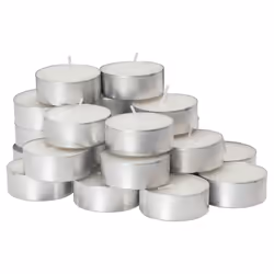 Pack of 100 White Unscented 4 Hours Tea Lights Candles