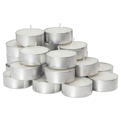 Pack of 100 White Unscented 4 Hours Tea Lights Candles