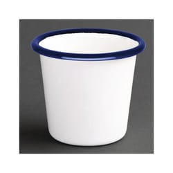 Olympia Enamel Sauce Cup White and Blue (Pack of 6)