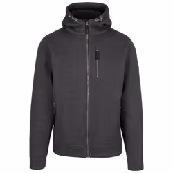 Trespass Mens Hoodie Full Zip Sherpa Back Truther - XS, Black Marl