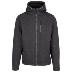 Trespass Mens Hoodie Full Zip Sherpa Back Truther - XS, Black Marl
