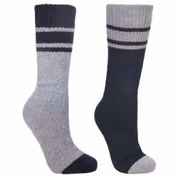 Trespass Mens Socks Anti Blister 2 Pack Hitched - 4/7, Black/Grey Marl