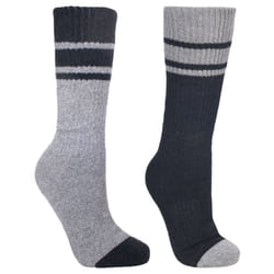 Trespass Mens Socks Anti Blister 2 Pack Hitched - 4/7, Black/Grey Marl