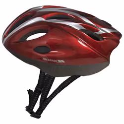 Trespass Kids Bike Helmet Tanky Red - 52/56, Metallic Red