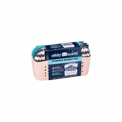 Pink M Cloth Storage Basket Set