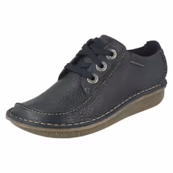 ) Ladies Clarks Comfortable Lace Up Flats Funny Dream - D Fit - UK 3, Navy (Blue