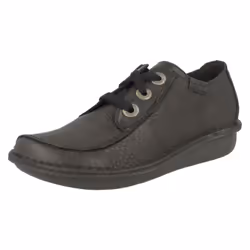 Ladies Clarks Comfortable Lace Up Flats Funny Dream - D Fit - UK 4.5, Black