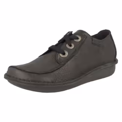 Ladies Clarks Comfortable Lace Up Flats Funny Dream - D Fit - UK 5.5, Black