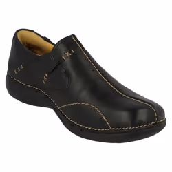Ladies Clarks Un Structured Slip On Shoes Un Loop - E Fit - Black, UK 7