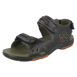 Mens Clarks Sandals Un Charter - Black Leather - UK Size 7G - EU Size 41 - US Size 8M