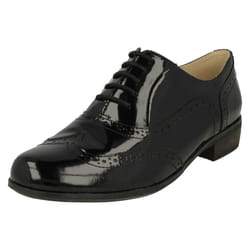 Ladies Clarks Brogues Hamble Oak - D Fit - UK 5, Black Patent