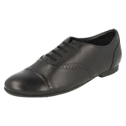 Clarks Girls Smart School Shoe Erica Lace - Black Leather - UK Size 13G - EU Size 34 - US Size 13.5W