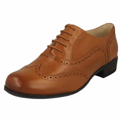 Ladies Clarks Brogues Hamble Oak - D Fit - UK 3.5, Dark Tan