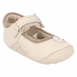 ) Clarks Girls Cruiser Shoe Little Candy - F Fit - UK 2, Cotton (White