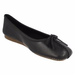 Ladies Clarks Comfort Everyday Flats Freckle Ice - D Fit - UK 3.5, Black