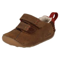 ) Boys Clarks First Shoes Cruiser Time - F Fit - UK 2.5 Infant, Tan (Brown