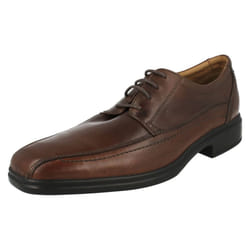 ) Mens Clarks Formal Lace Up Shoes Glevo Over - G Fit - UK 8.5, Walnut (Brown