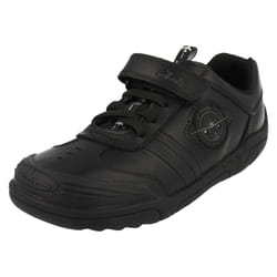 Boys Clarks School Shoes Wing Lite - F Fit - UK 7 Infant, Black