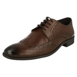 Mens Clarks Smart Brogues Chart Limit - G Fit - UK 8, Brown