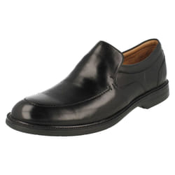 Mens Clarks Formal Slip On Shoes Bilton Step - G Fit - UK 11, Black