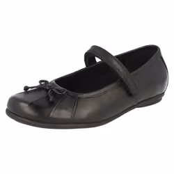 Girls Clarks School Shoes Tasha Ally - F Fit - UK 7 Infant, Black