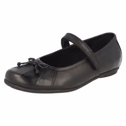 Girls Clarks School Shoes Tasha Ally - G Fit - UK 7.5 Infant, Black