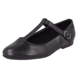 Girls Clarks T-Bar School Shoes Erica Lola - G Fit - UK 13 Child, Black