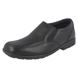 Boys Clarks Loafer Style School Shoes Kooru Step - F Fit - UK 10 Child, Black