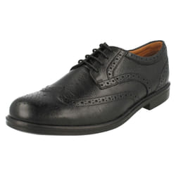 Mens Clarks Formal Brogue Shoes Gabson Limit - G Fit - UK 8.5, Black