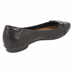 Ladies Clarks Slip On Flat Shoes Candra Glare - E Fit - UK 3, Black