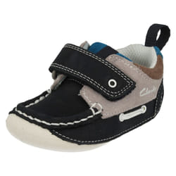 ) Boys Clarks Cruiser Shoes Cruiser Deck - F Fit - UK 3.5 Infant, Navy (Blue
