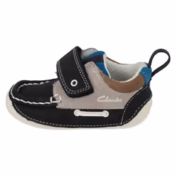 ) Boys Clarks Cruiser Shoes Cruiser Deck - F Fit - UK 3.5 Infant, Navy (Blue