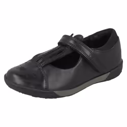 Girls Clarks School Shoes Nibbles Jig - F Fit - UK 7.5 Infant, Black