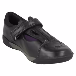 Girls Clarks School Shoes Nibbles Jig - F Fit - UK 7.5 Infant, Black