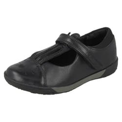 Girls Clarks School Shoes Nibbles Jig - H Fit - UK 7.5 Infant, Black