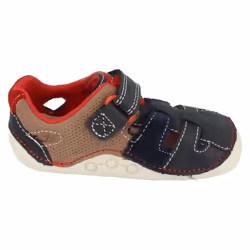 ) Boys Clarks PreWalkers First Shoes Tiny Artie - F Fit - UK 3 Infant, Navy (Blue