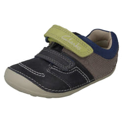 Boys Clarks Cruiser Shoes Tiny Ben - F Fit - UK 3 Infant, Blue