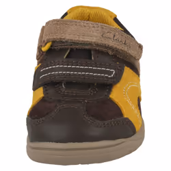 Boys Clarks Casual First Shoes Ru Rocks - F Fit - UK 3 Infant, Brown