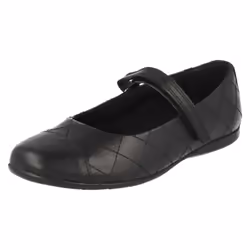 Girls Clarks School Shoes Dance Roxy - G Fit - UK 7 Infant, Black