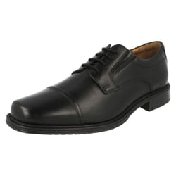 Mens Clarks Lace Up Shoes Driggs Cap - G Fit - UK 8.5, Black