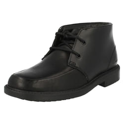 Boys Clarks Smart Boots Deon Top - F Fit - UK 13 Child, Black