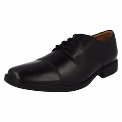Mens Clarks Formal Lace Up Shoes Tilden Cap - G Fit - UK 9.5, Black