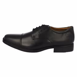 Mens Clarks Formal Lace Up Shoes Tilden Cap - Black, UK 7