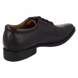 Mens Clarks Formal Lace Up Shoes Tilden Cap - Black, UK 7.5