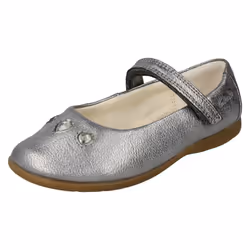 ) Girls Clarks First Shoes Dance Pop - F Fit - UK 5 Infant, Metallic (Silver