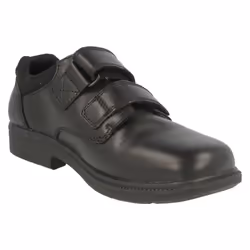 Boys Clarks Leather Classic School Shoe Deaton - H Fit - UK 7 Infant, Black