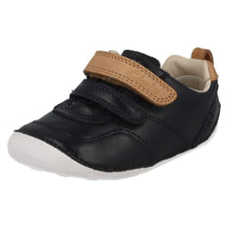 Infant Boys Clarks First Cruisers Tiny Aspire - G Fit - UK 3 Infant, Navy