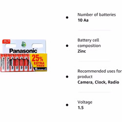 Panasonic AA 2917 Zinc R06R0 Special Power Battery