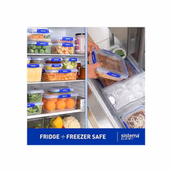 SISTEMA KLIP IT PLUS Food Storage Containers Leak-Proof Stackable/Airtight BPA-Free Plastic 3 Count Transparent Recyclable with TerraCycleÂ®  1 L