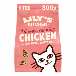 Lily's Kitchen Natural Kitten Dry Cat Food Chicken & White Fish 800g, Pack of 4